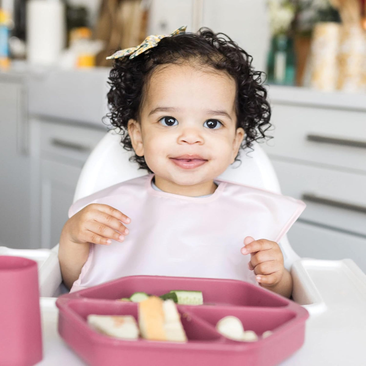 Tiny Twinkle Mess Proof Baby Bibs for Eating - Waterproof, Wipeable Bibs - Toddler Bibs - Travel