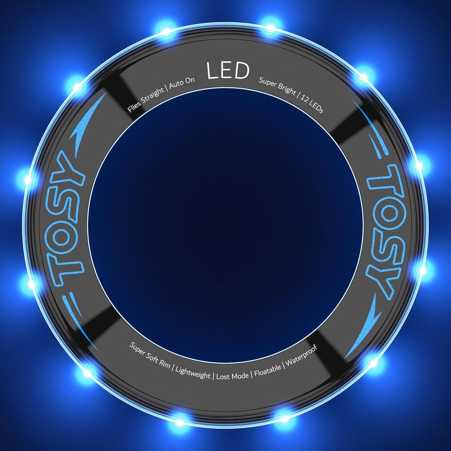 TOSY Flying Ring - 16 Million Color RGB or 12 LEDs, Super Bright, Lost Mode, Auto Light Up, Camping