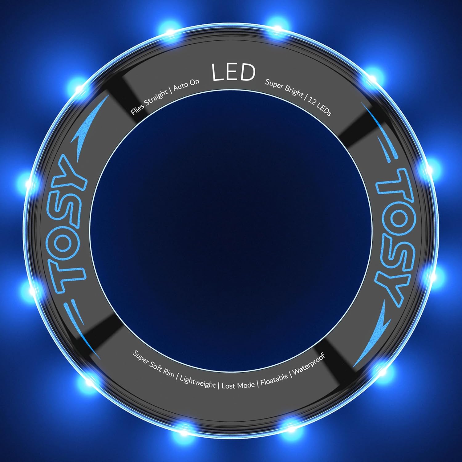 TOSY Flying Ring - 16 Million Color RGB or 12 LEDs, Super Bright, Lost Mode, Auto Light Up, Camping