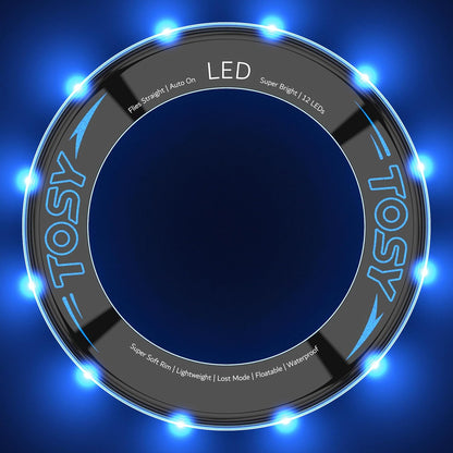 TOSY Flying Ring - 16 Million Color RGB or 12 LEDs, Super Bright, Lost Mode, Auto Light Up, Camping