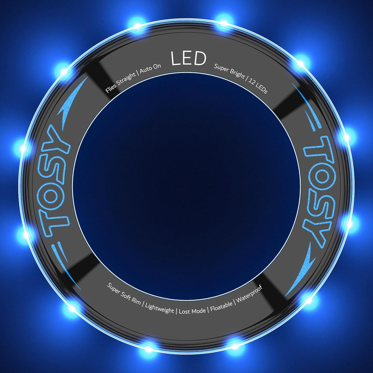 TOSY Flying Ring - 16 Million Color RGB or 12 LEDs, Super Bright, Lost Mode, Auto Light Up, Camping