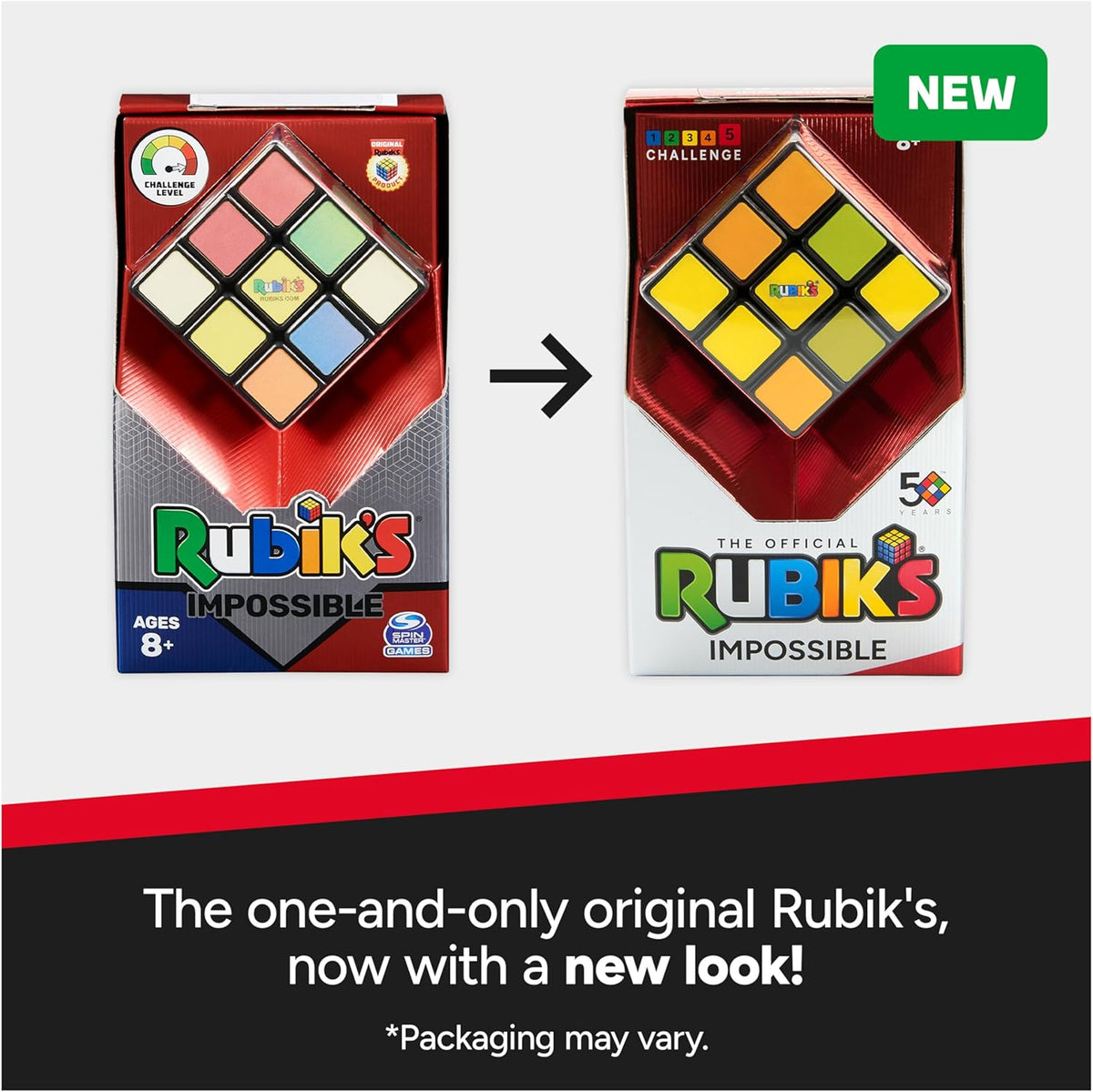 Rubik’s Impossible, The Original 3x3 Cube Advanced Difficulty Classic Color-Matching