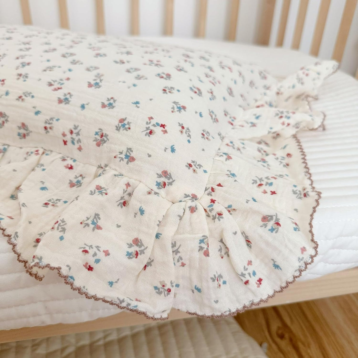 BuLuTu Girls Boys Kids Pillowcase Standard Size, Floral Pattern, 20"x26", 1 pc, Soft Breathable