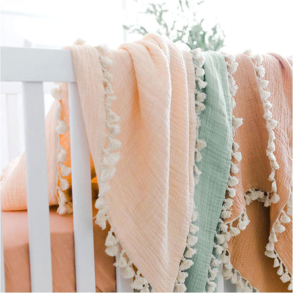 Crane Baby Muslin Swaddle Blanket, Soft Cotton Lightweight Nursery and Stroller Blanket for Baby