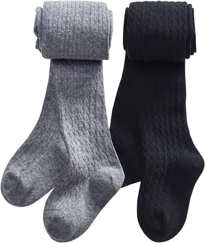CHUNG Toddler Little Girls Cotton Tights Footed Thick Winter Cable Knit Legging Pantyhose Stocking