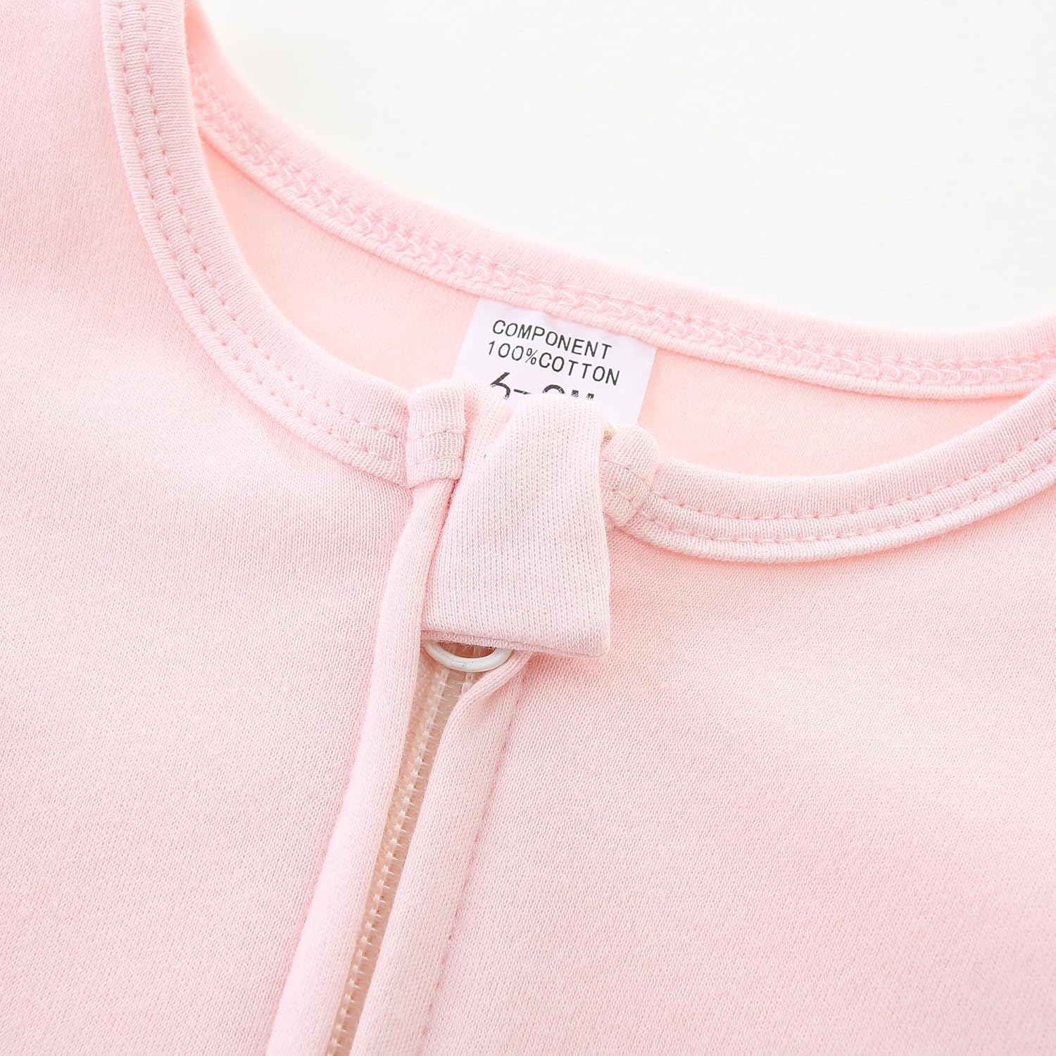 Baby Romper 100% Organic Cotton Pajamas One Piece Long Sleeve Zipper Footie Onesie for 0~12M Baby