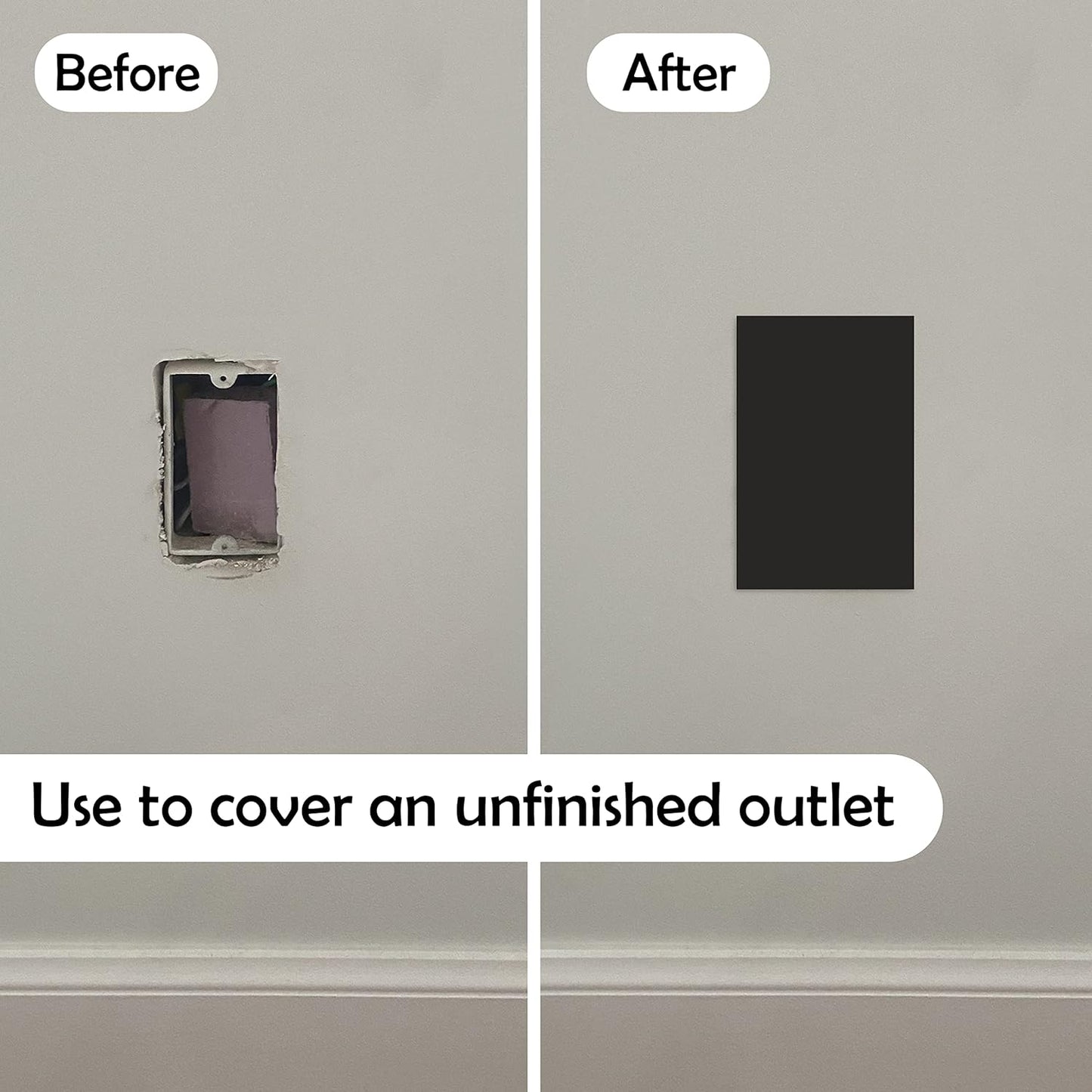 Rubber Bond Self-Adhesive Rubber Wall Outlet Cover Plate 5 Pack - Easy to Apply Peel & Stick