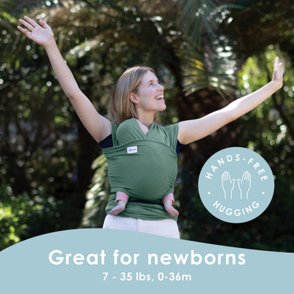 Sleepy Wrap Baby Carrier Wrap for Infants 7-35lbs, Lightweight, Sage Green