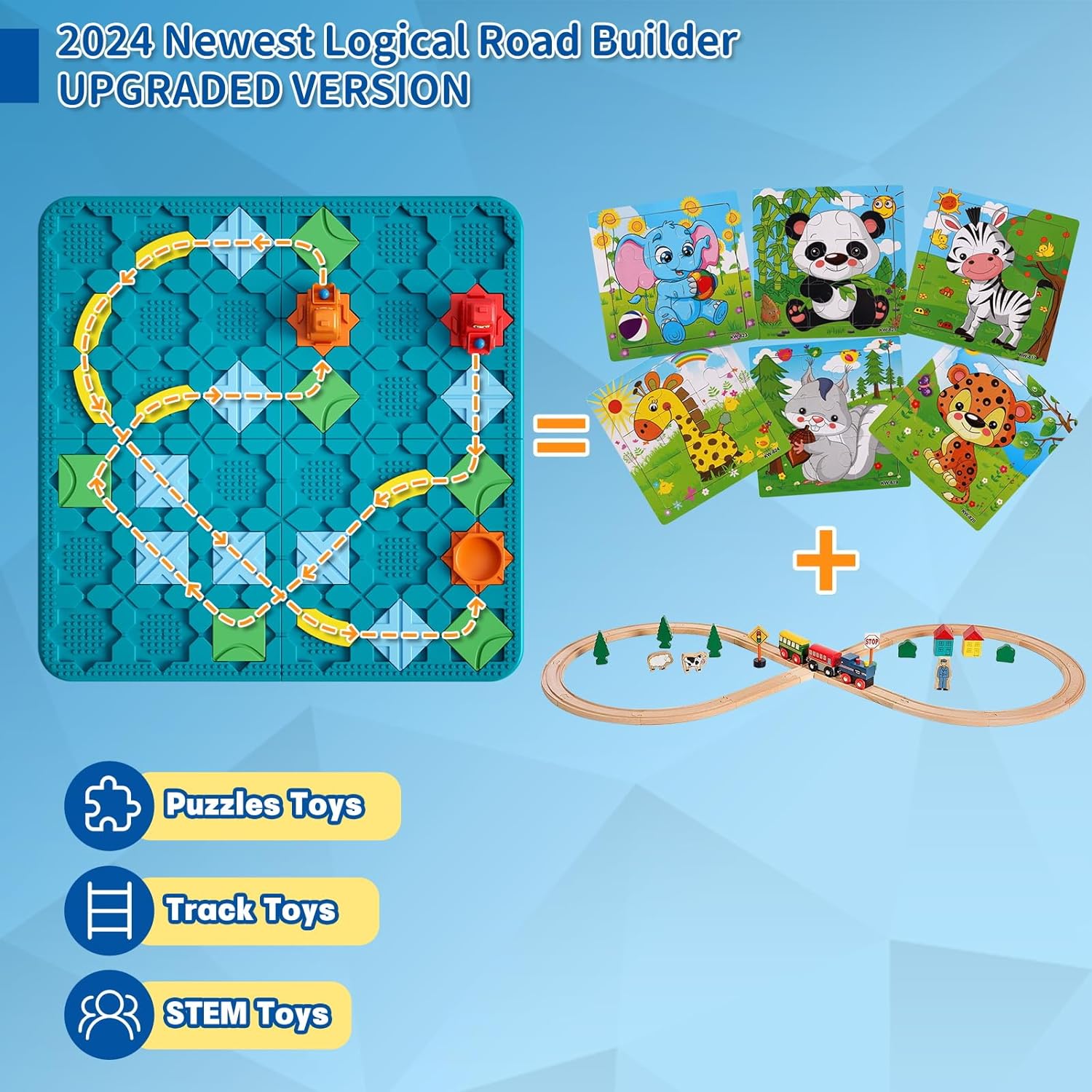 Kids Board Games Learning Toys, STEM Educational Logic Kits with 200+ Challenges & 4 Difficulty