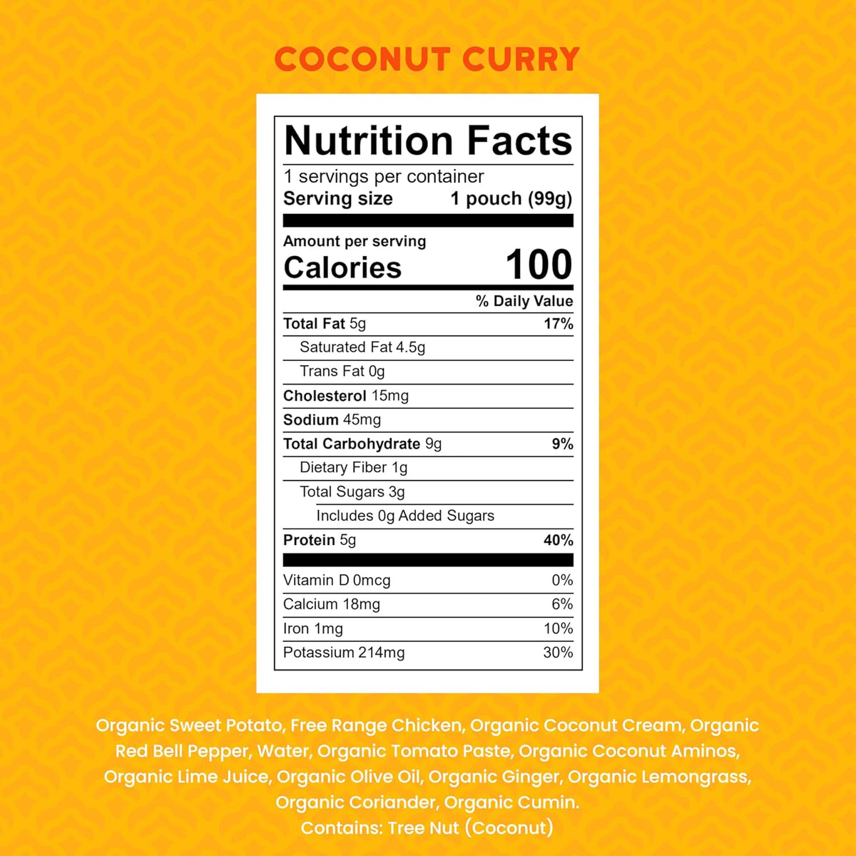 Serenity Kids 6+ Months Baby Food Pouches Chicken Coconut Curry Puree - Ethically Sourced Chicken &