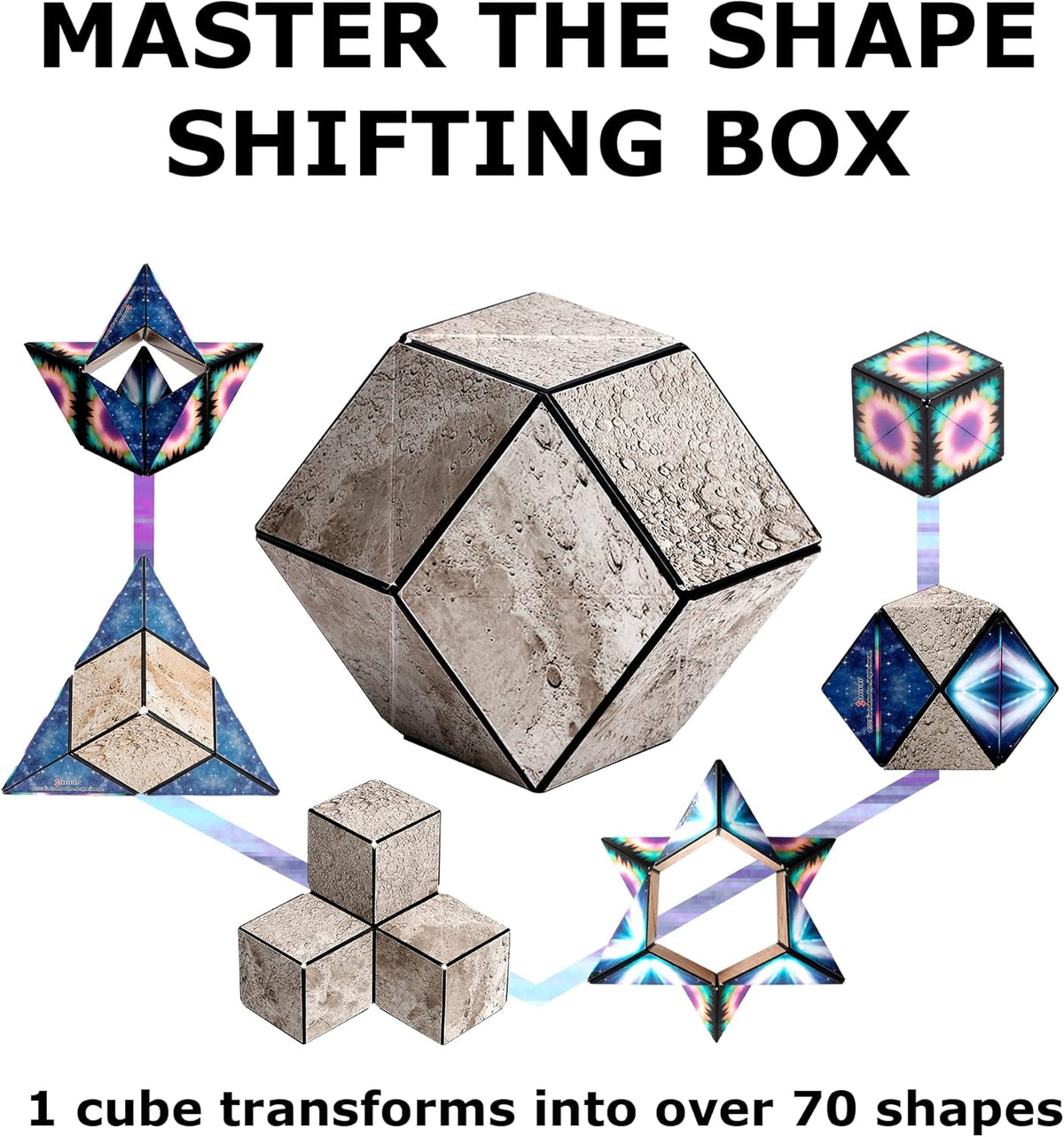 SHASHIBO Shape Shifting Box - Award-Winning, Patented Fidget Cube w/ 36 Rare Earth Magnets