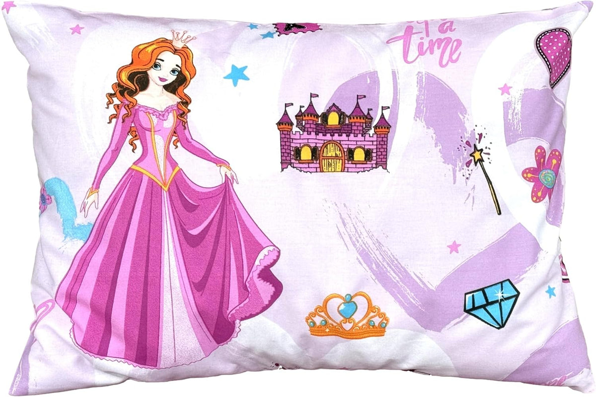 Travel Toddler Pillowcase 13 x 18 - Cotton Toddler Pillow Case Princess Pillows for Girls, Baby