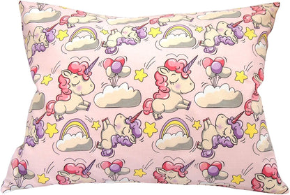 Toddler Pillowcase 13 x 18 Cotton Unicorn Pillows - Small Pillow Cases for Travel Pillows, Toddler