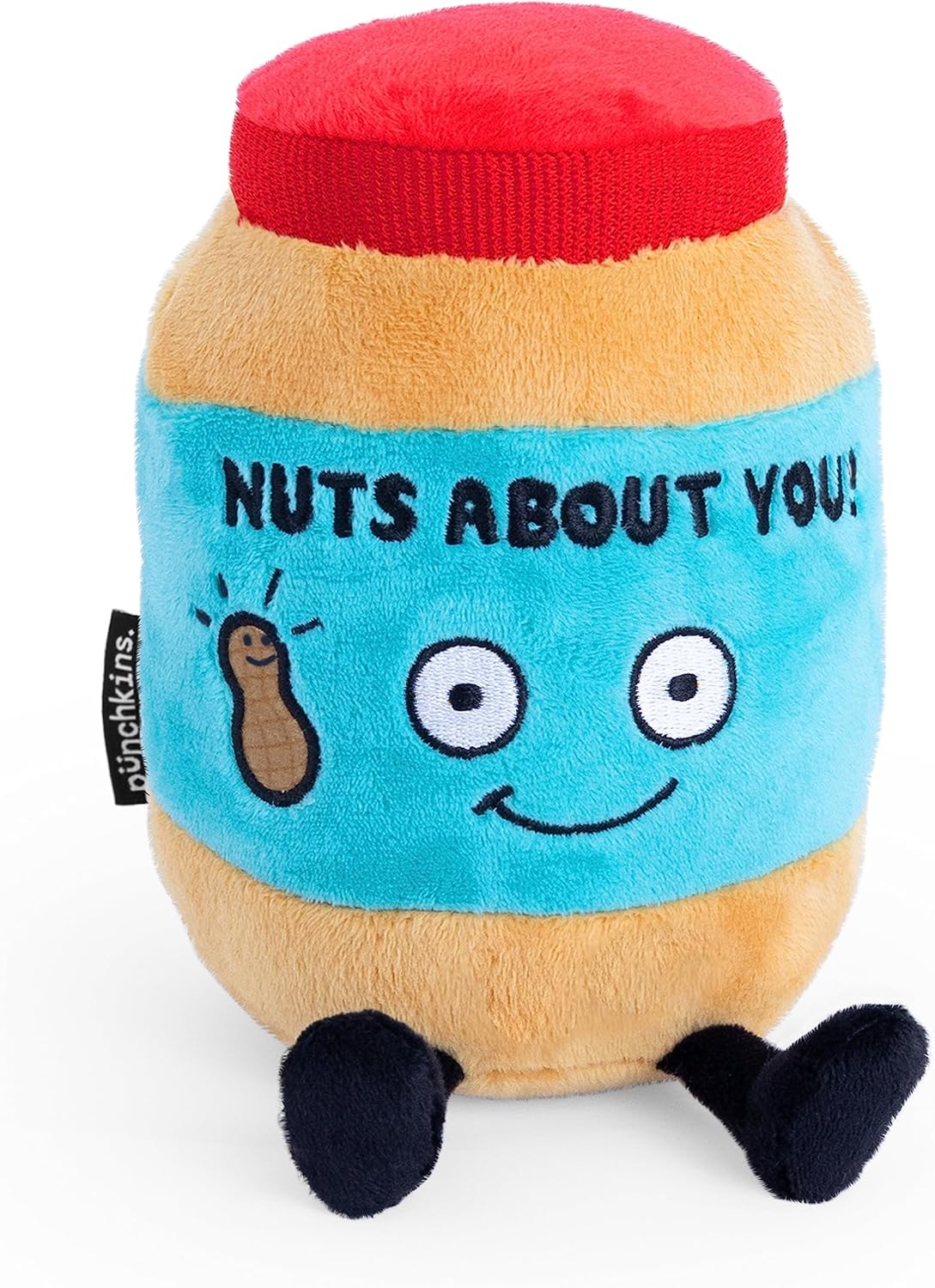 Peanut Butter Jar Foodie Plushie, Funny Pun Meme Gag Gift, White Elephant, Stocking Stuffer