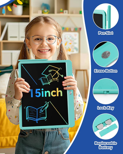 Bravokids 15 Inch LCD Writing Tablet for 3 Year Olds - Electronic Drawing Pad and Doodle Board as