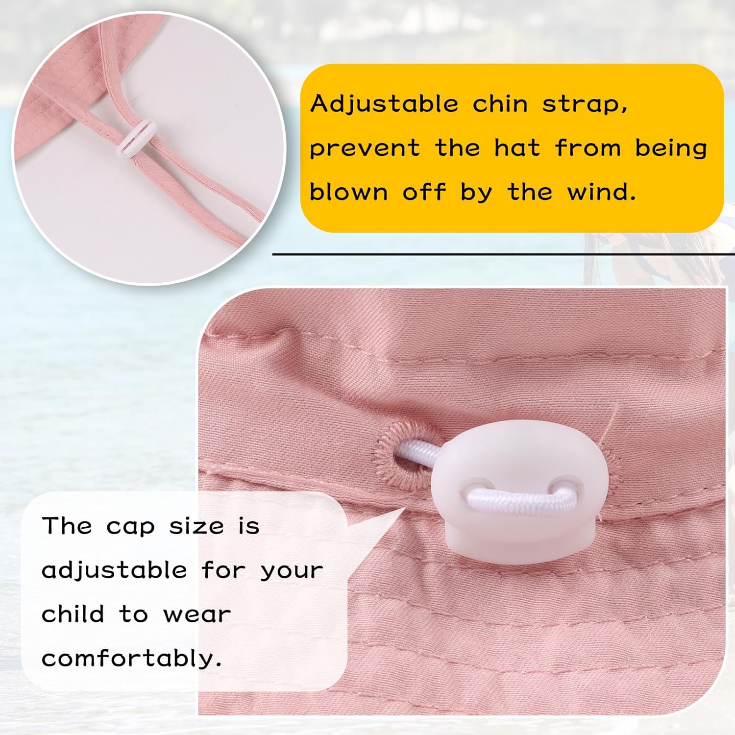 Peecabe Summer Baby Sun Hat for Boys Girls UPF 50+ Wide Brim Toddle Bucket Hat Adjustable Baby