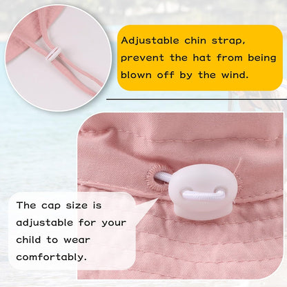 Peecabe Summer Baby Sun Hat for Boys Girls UPF 50+ Wide Brim Toddle Bucket Hat Adjustable Baby