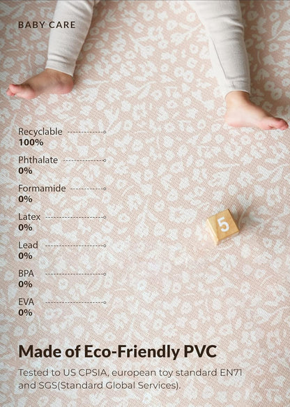 Baby Care Play Mat (Large, Hygge - Bloom & Entry) 82'' x 55'' Original One-Piece Reversible