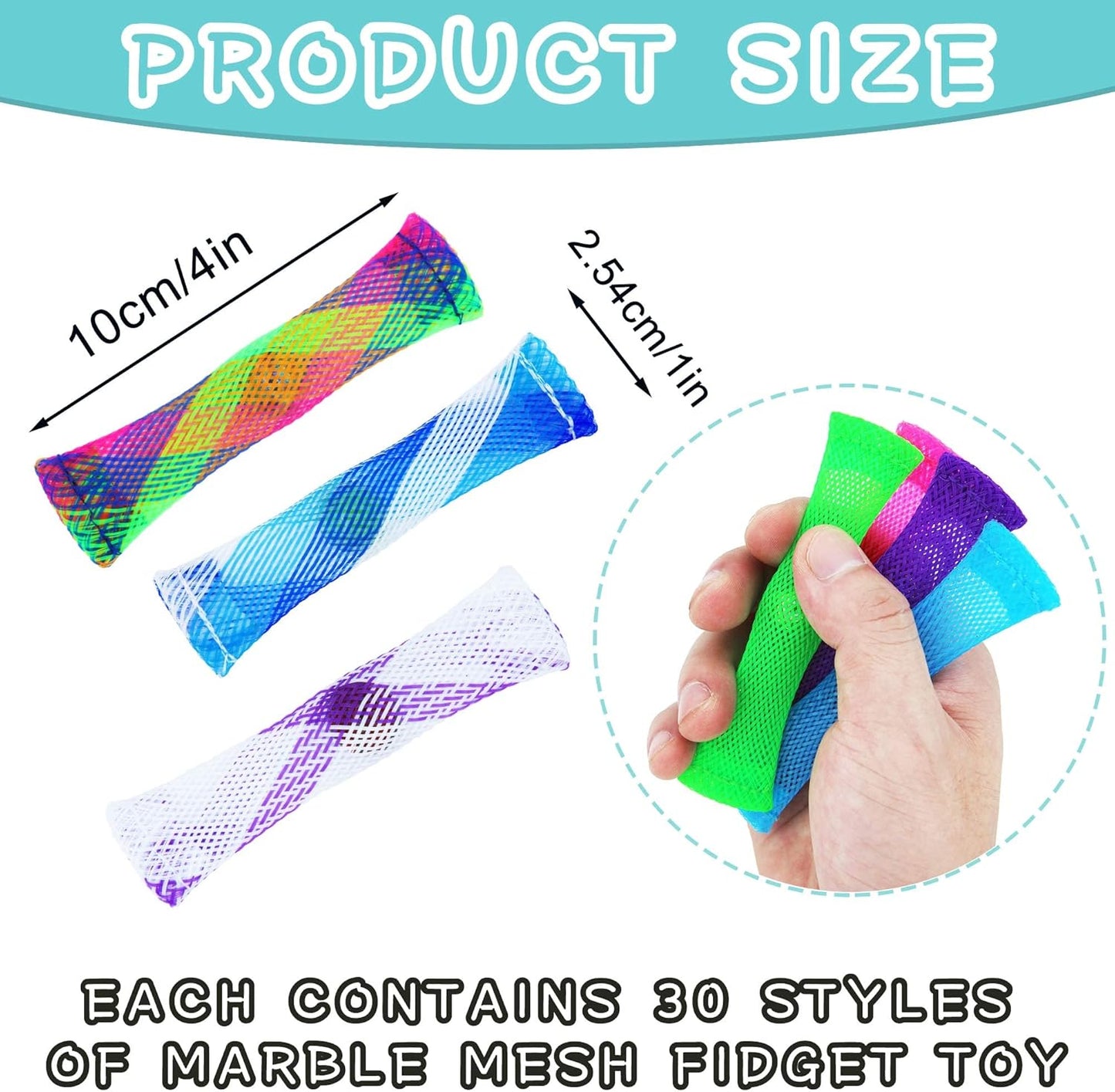 42 Pack Mixed Color Marble Mesh Fidget Toys,FIDGET TOY Stress Relieve toy, Focus Enhance, Marble