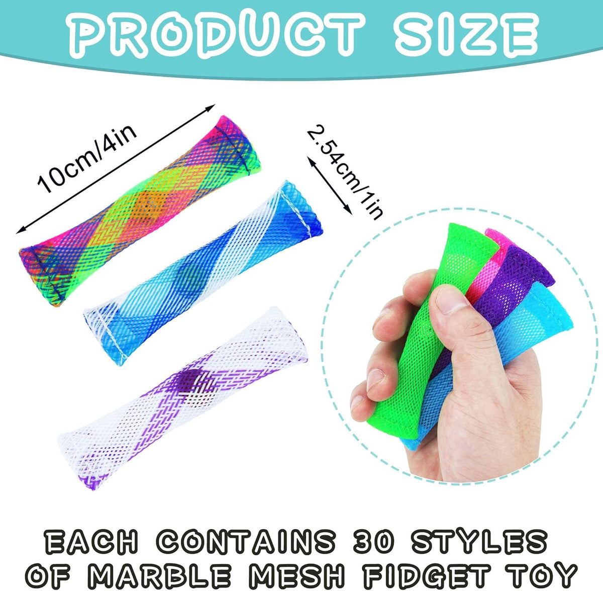 42 Pack Mixed Color Marble Mesh Fidget Toys,FIDGET TOY Stress Relieve toy, Focus Enhance, Marble