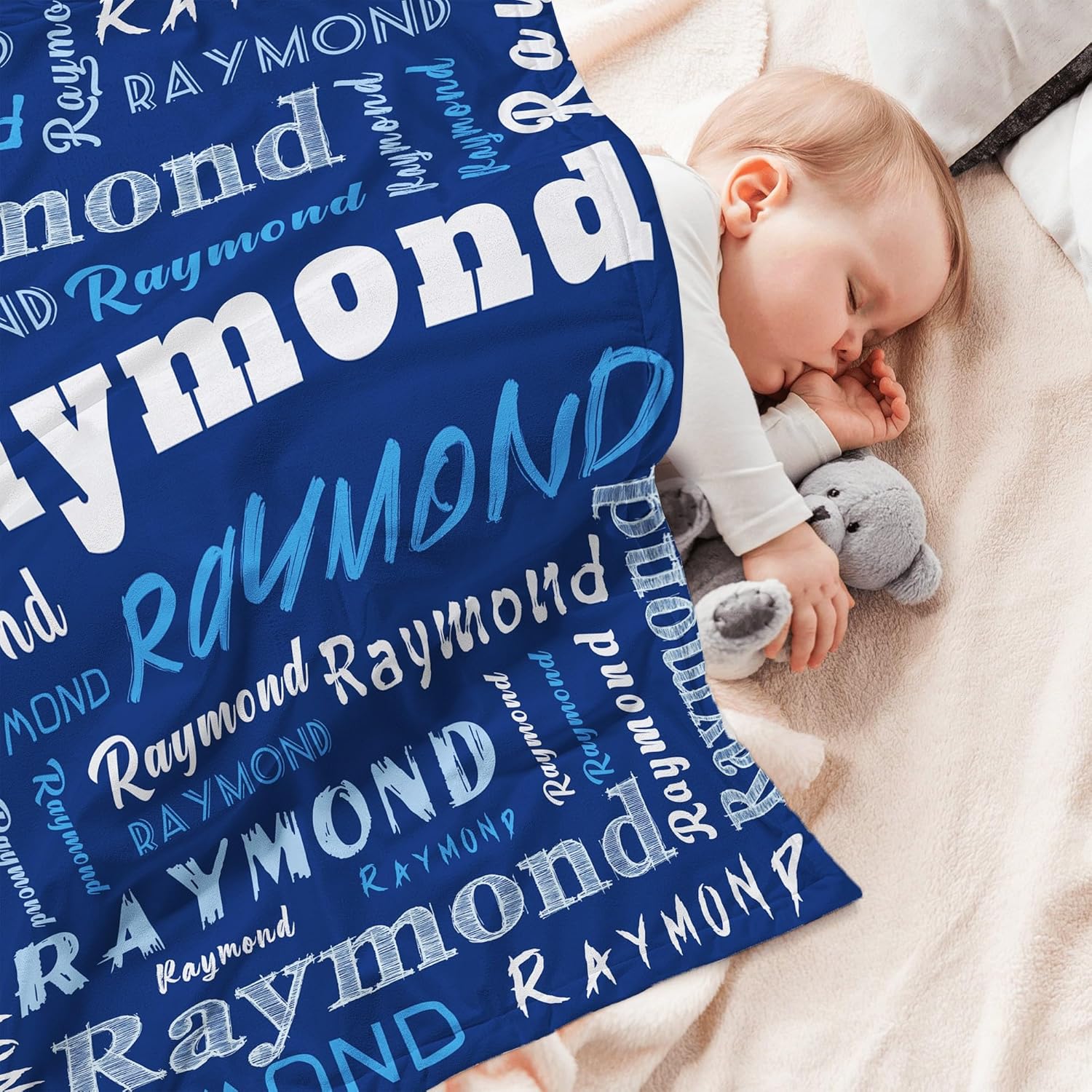 Personalized Baby Blanket with Name Customized Gift for Baby Shower Christmas Birthday New Mom