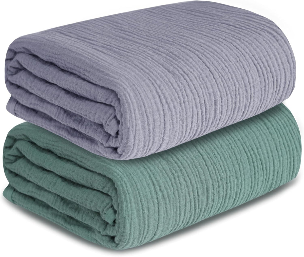 Muslin Swaddle Blankets for Newborn, 2 Pack Breathable Soft Receiving Blanket, Large 41 x 41 inches
