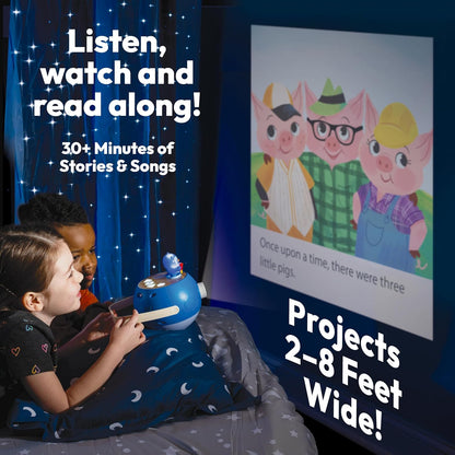 Kids Book Projector - 5 Read-Aloud Stories, 5 Songs, Night Light & Soothing Dream Music | Children