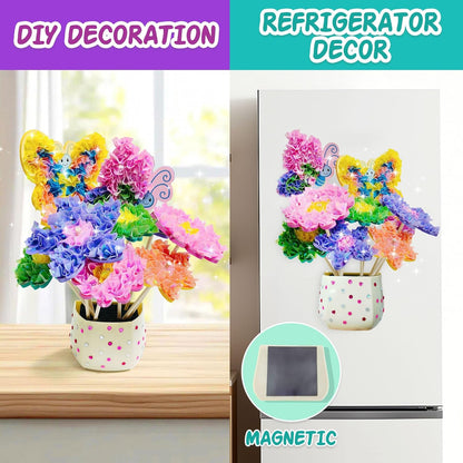 AGENTLAN Art & Craft Activity, Poke Fun Flower Bouquet Craft Kit, Fun & Easy Art Kits for Kids, DIY