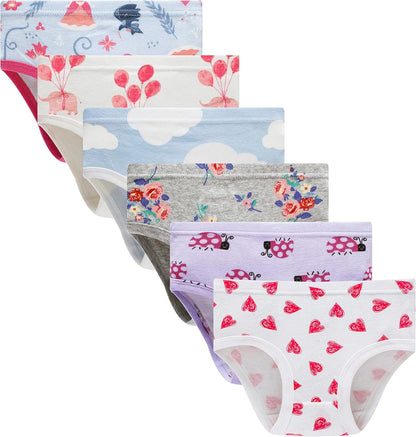 Cadidi Dinos Little Girls' Soft Cotton Underwear Kids Cool Breathable Comfort Panty Briefs Toddler
