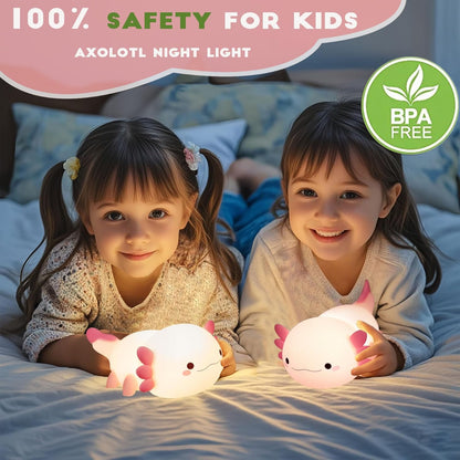 Axolotl Night Light for Kids,Cute Axolotl lamp Gifts Rechargeable light Table Lamp Bedside Lamp,LED