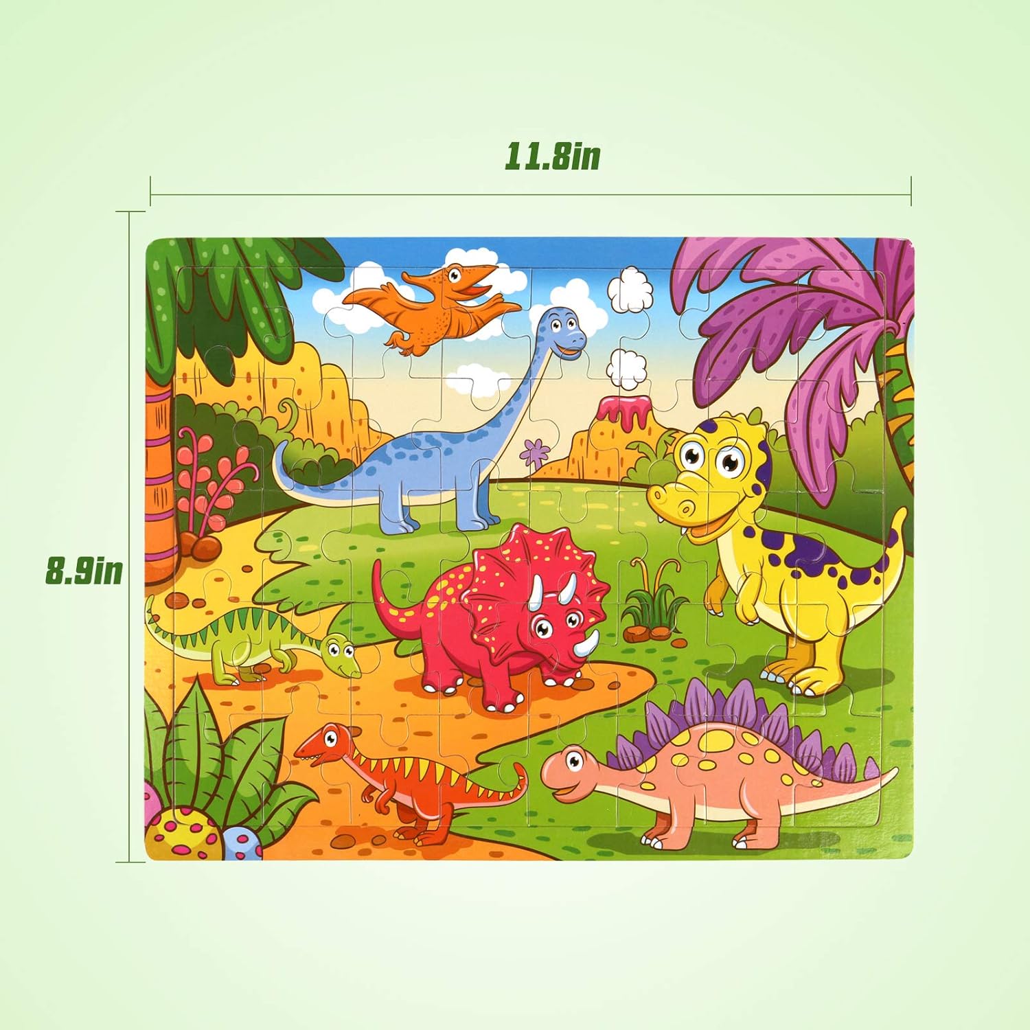 SYNARRY Wooden Jigsaw Puzzles for Kids Age 3-5 Year Old, 4 Pack 24-40 Pieces Preschool Educational