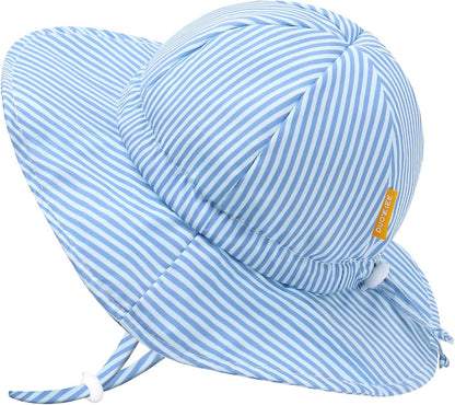 UPF 50+ Baby Bucket Hat - Wide Brim Sun Protection Beach Cap for Girls - Cute & Adjustable Toddler