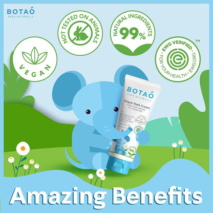 Baby's Natural Diaper Cream | Organic Diaper Cream EWG Verified | Naturally Soothes Baby Rashes |