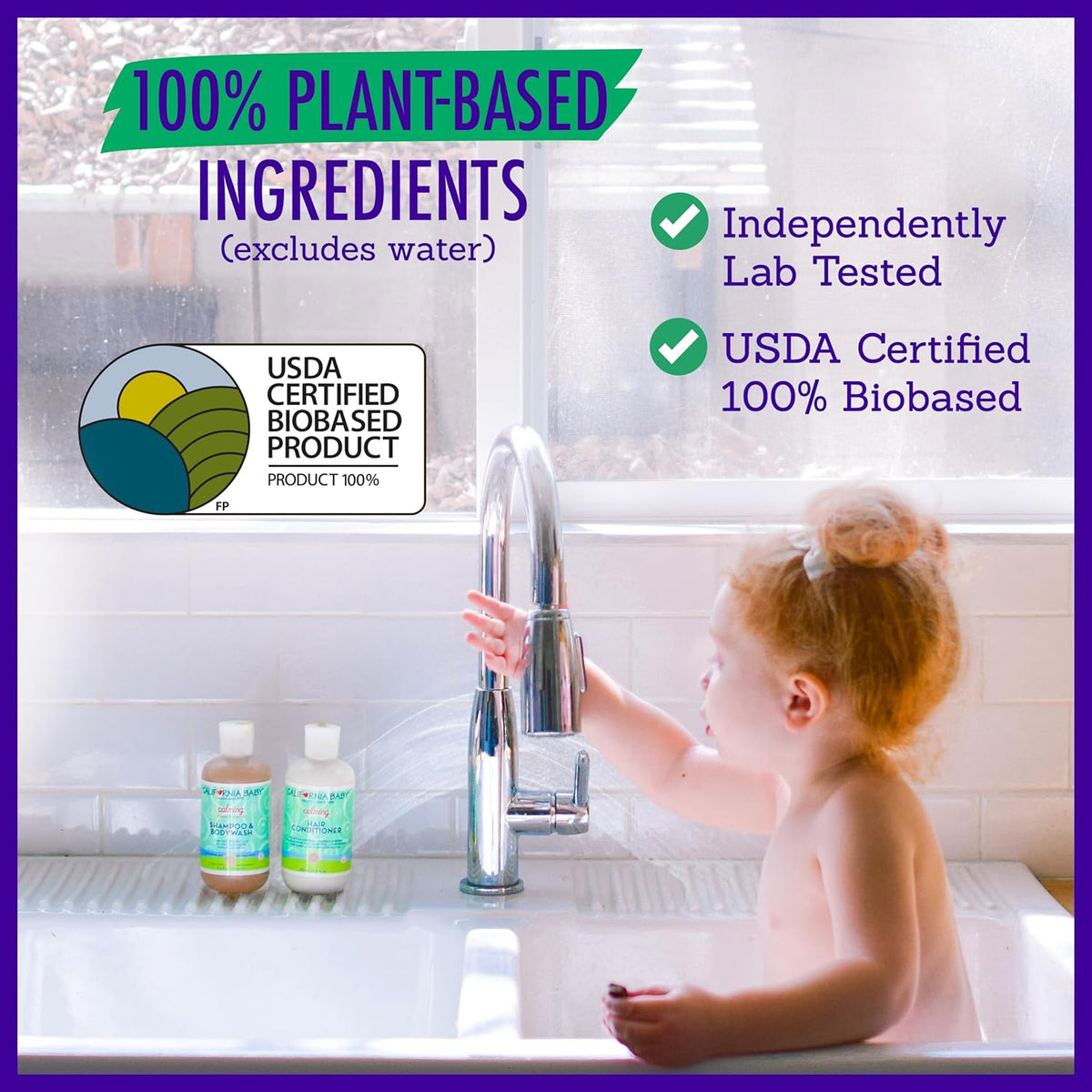 California Baby Calming Hair Conditioner | 100% Plant-Based Kids Conditioner | Rinse-out or Leave