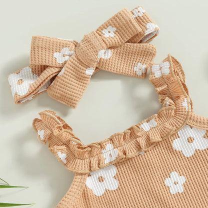 fhutpw Baby Girl Clothes Summer Cute Outfits 3 6 12 18 Months Spaghetti Strap Romper & Floarl