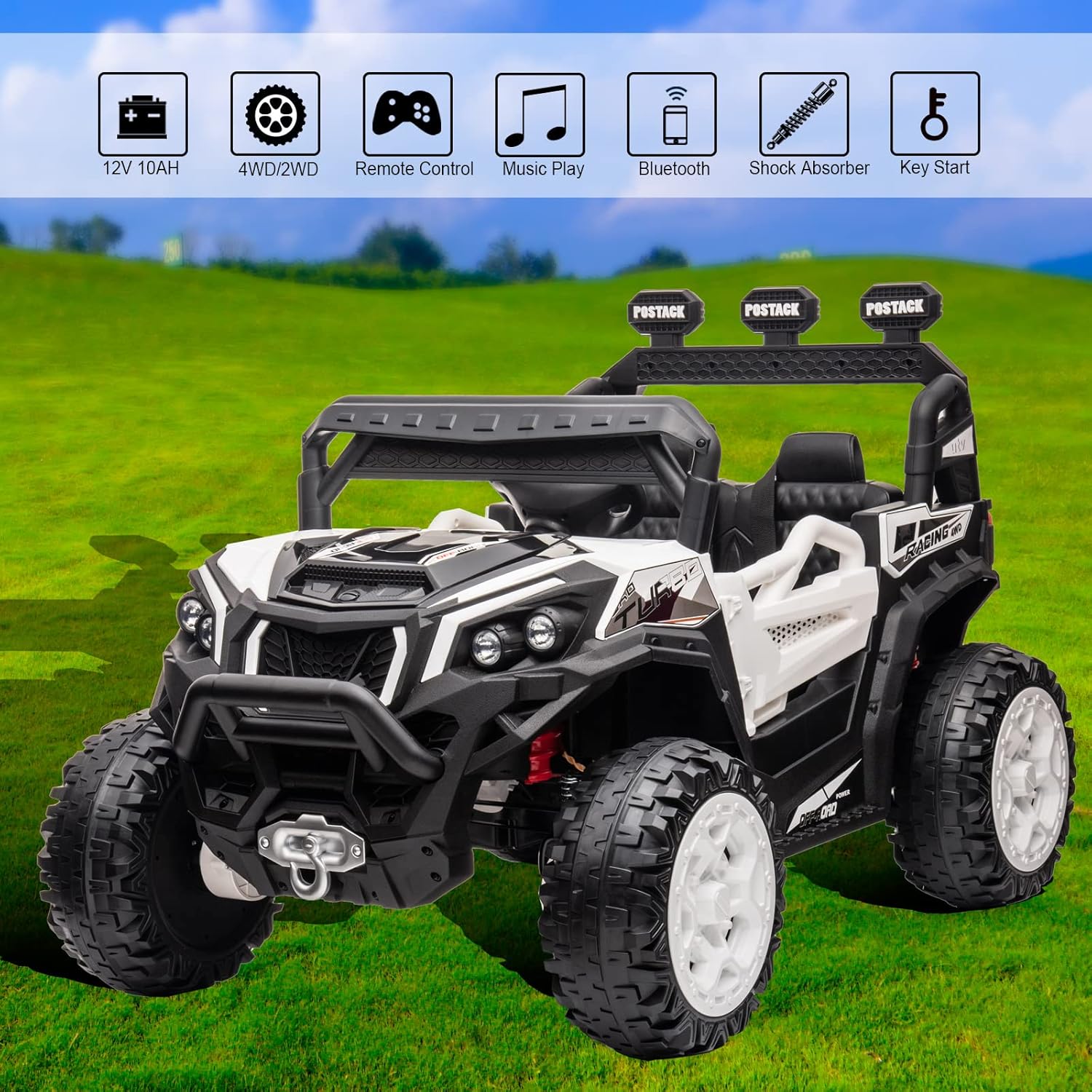 24V Ride On Car for Kids, 4x4 Kids Electric Car with Remote Control Off Road, Children Car with