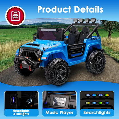 24V 2 Seater Ride On Truck with Remote Control 4WD Electric Car for Kids Ride On Car Battery