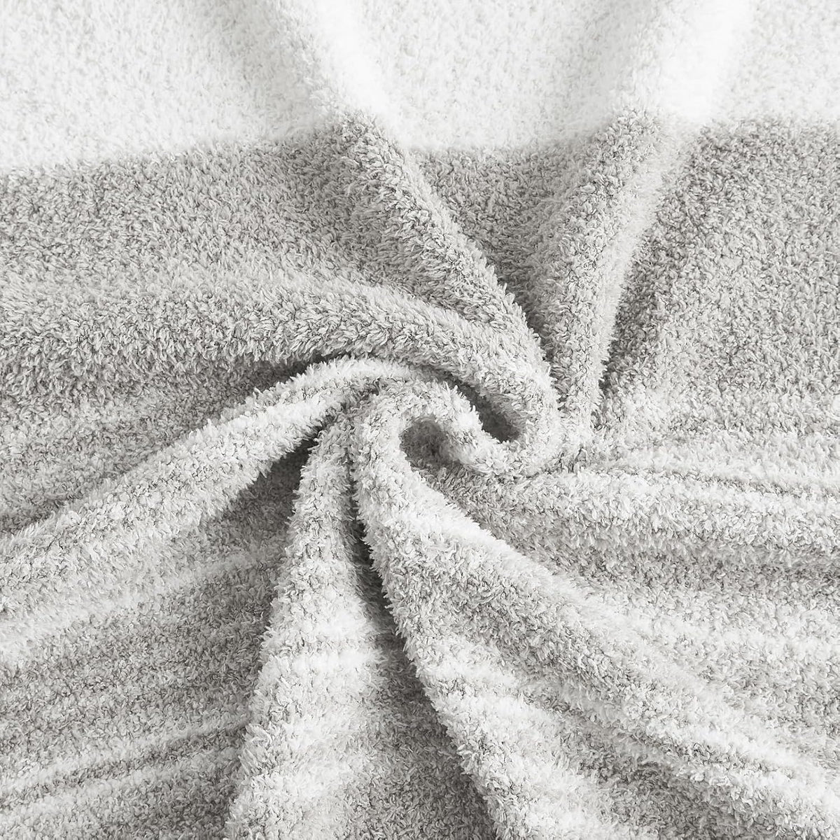 WRENGONGE Light Grey Throw Blanket, 50x70 Soft Cozy Striped Throw Blankets for Couch, Sofa, Bed