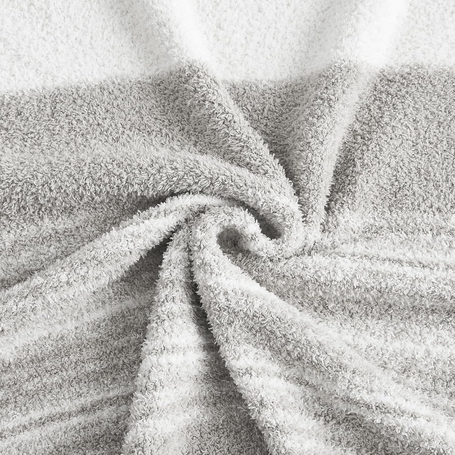WRENGONGE Light Grey Throw Blanket, 50x70 Soft Cozy Striped Throw Blankets for Couch, Sofa, Bed