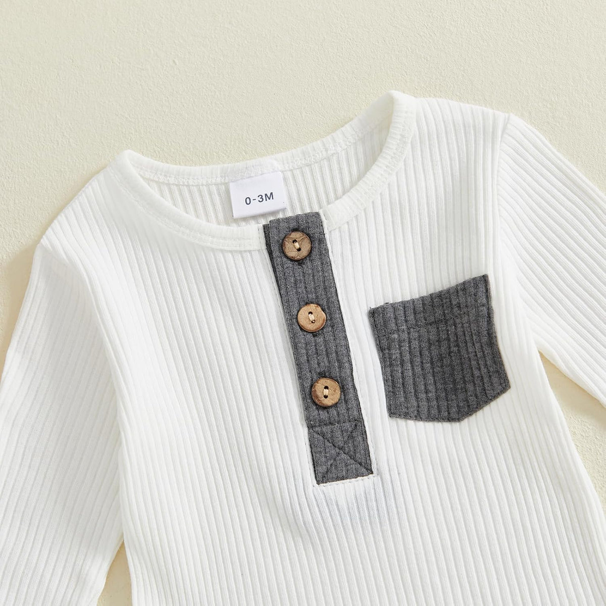 fhutpw Baby Boy Clothes 3 6 12 18 Months Ribbed Knitted Long Sleeve Romper and Pants Sets Newborn