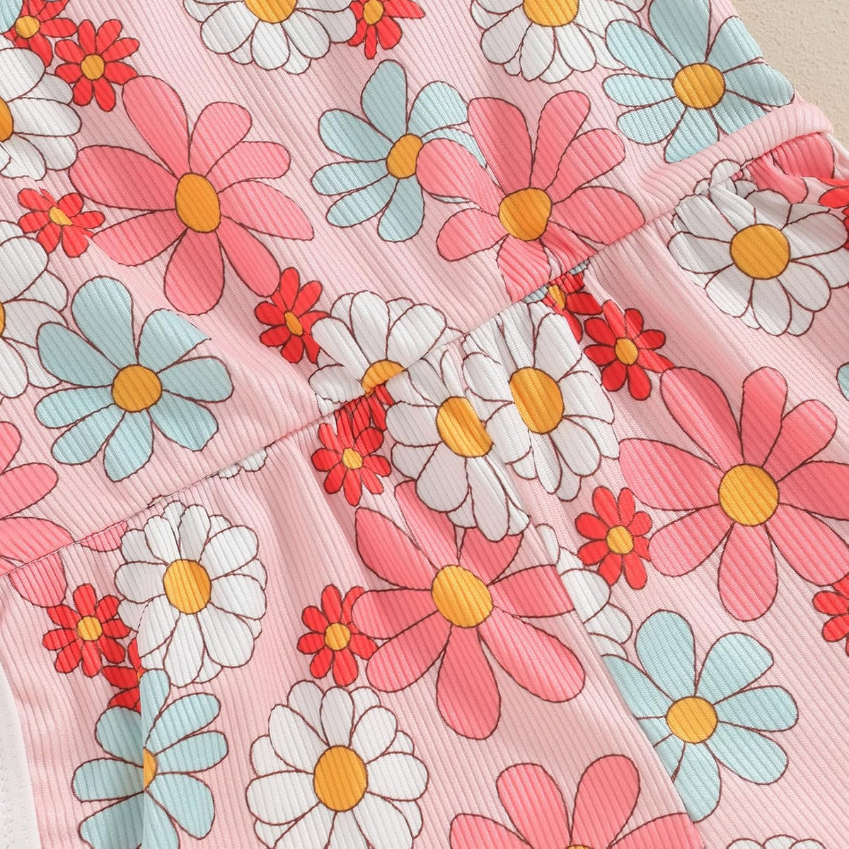 WZTYYDS Toddler Baby Girl Summer Clothes Floral Romper Tie-Up Strap Halter Jumpsuit Infant Summer