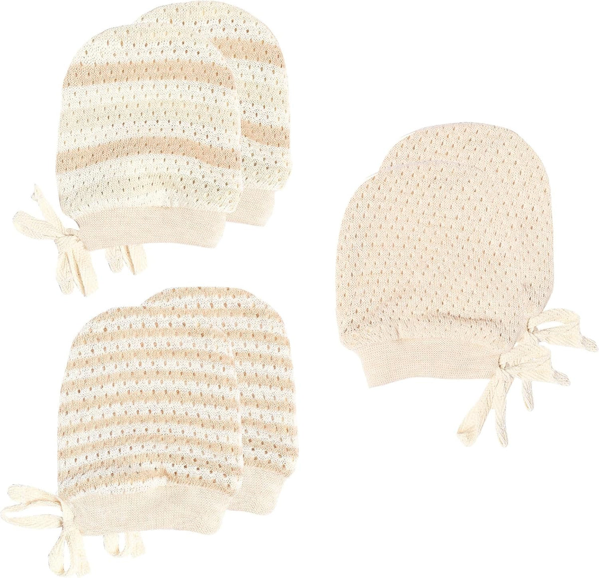 Newborn Mittens No Scratch 100% Organic Cotton 3 Packs Mitts Baby Boy Girl Neutral With String 0-12