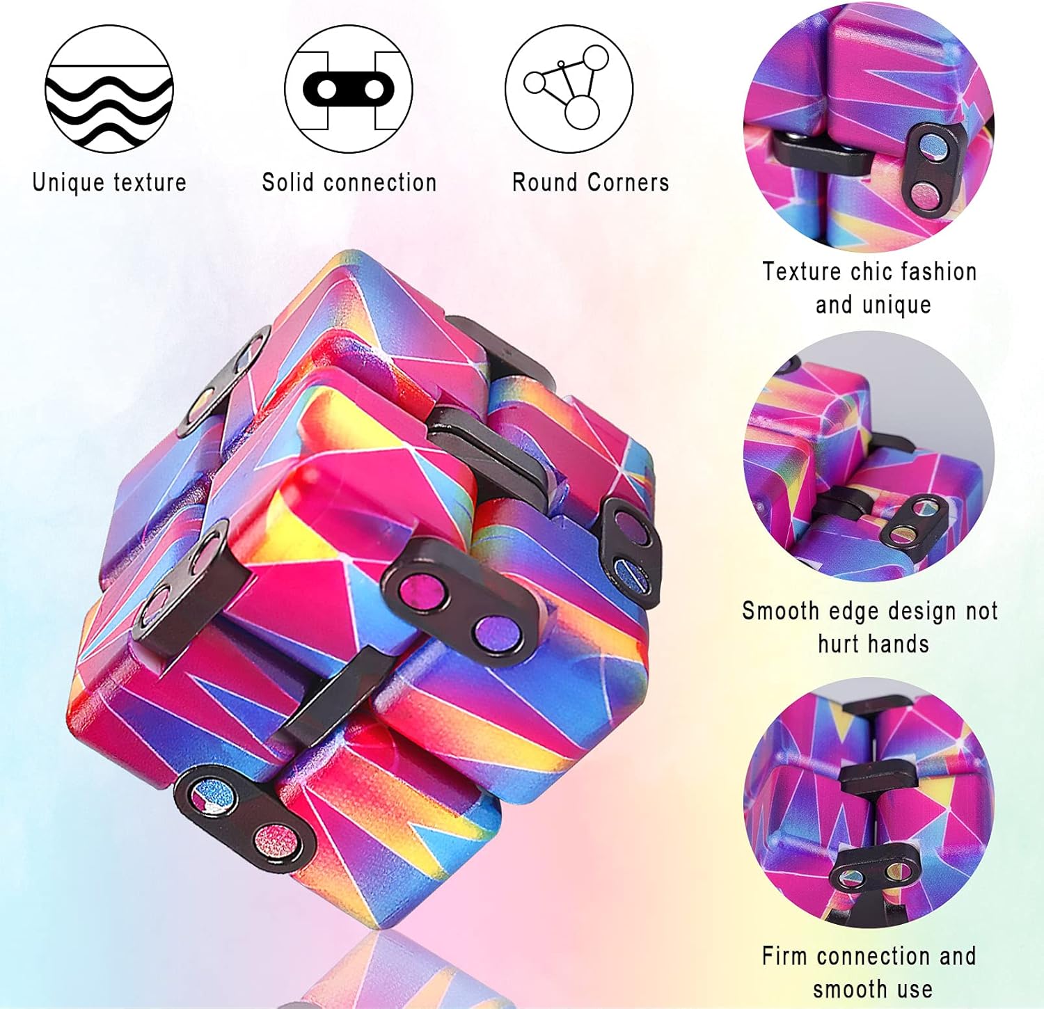 4 Packs Infinity Cube Toy Stress Relieving Game for Kids and Adults,Cute Mini Unique Gadget Anxiety