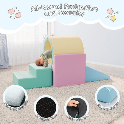 Tunnel/Ramps Foam Climber, Climb & Crawl Foam Activity Play Set for Toddlers and Kids, Safe Indoor