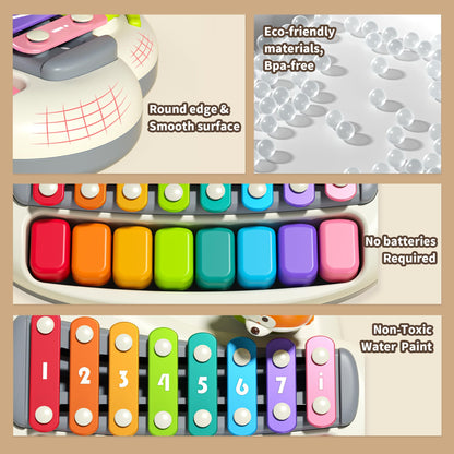 XINSITE 2 in 1 Piano Xylophone,8 Multicolored Key Keyboard Piano.