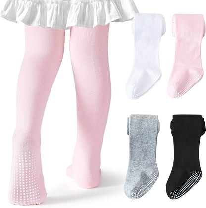 Baby Tights Non Slip Toddler Stockings Tights with Grippers Seamless Soft Cotton Knit Leggings