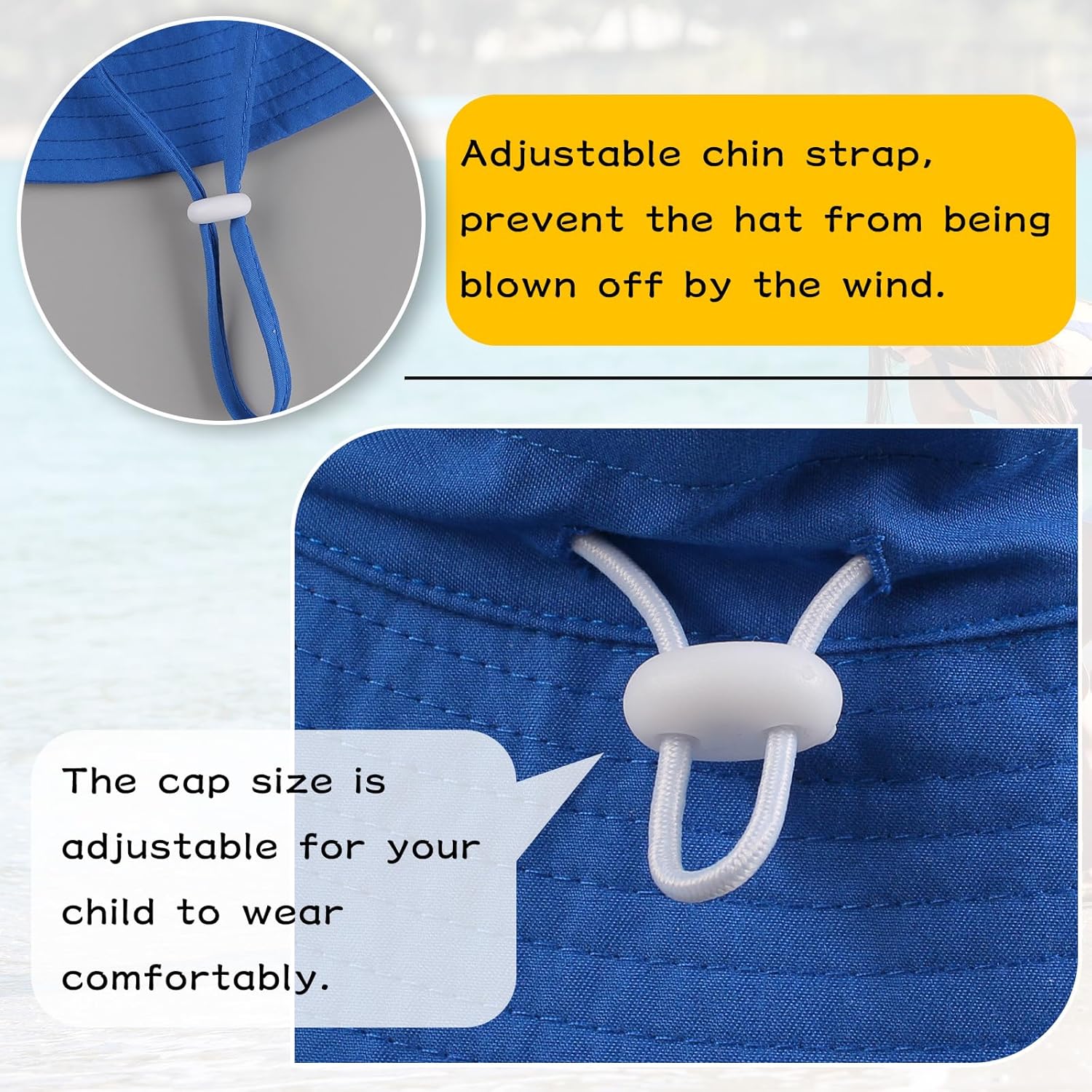 Peecabe Summer Baby Sun Hat for Boys Girls UPF 50+ Wide Brim Toddle Bucket Hat Adjustable Baby