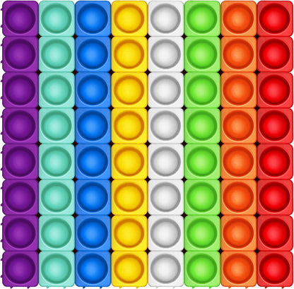 Giant Pop Blocks Bubble Premium Silicone Pop Fidget Blocks for Endless Joy and Education - Vibrant