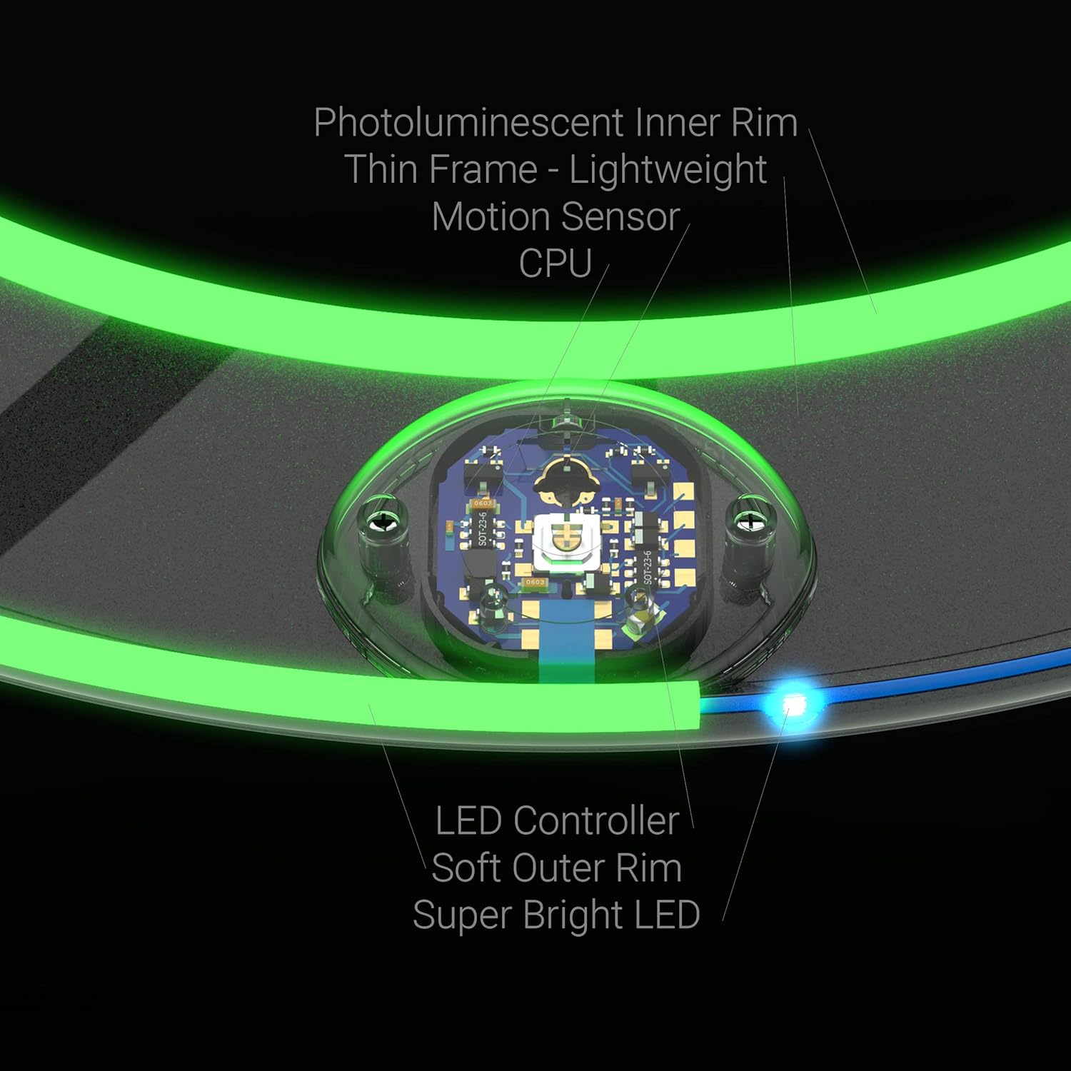 TOSY Flying Ring - 16 Million Color RGB or 12 LEDs, Super Bright, Lost Mode, Auto Light Up, Camping