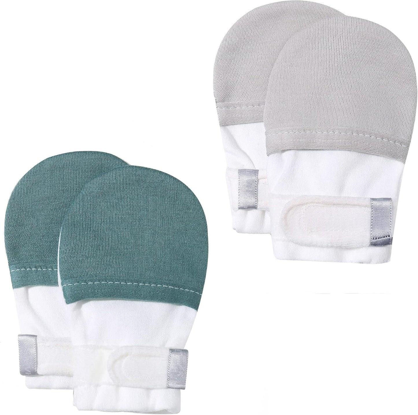HAPIU Baby No Scratch Mittens Stay On, 100% Cotton Breathable, Adjustable Infant Gloves for Boys